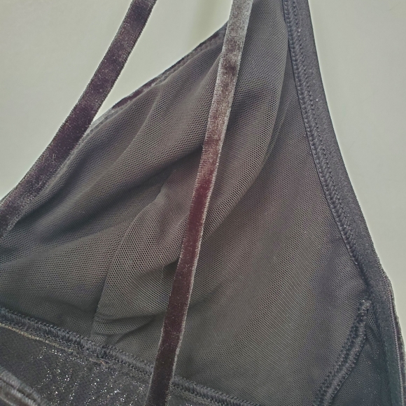 Victoria's Secret PINK Crushed Velvet Black Bralette Size M - Picture 7 of 11